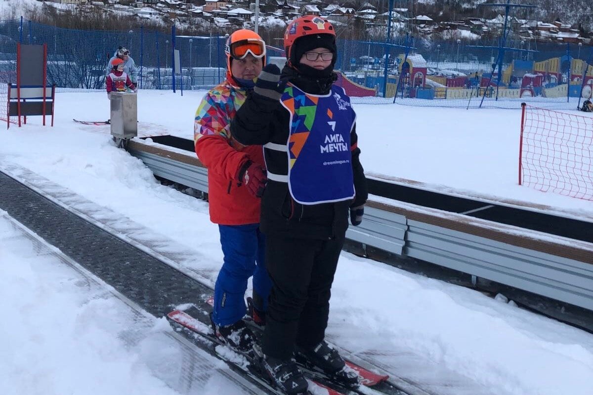 Первое занятие на учебном склоне Саши Хамиченка