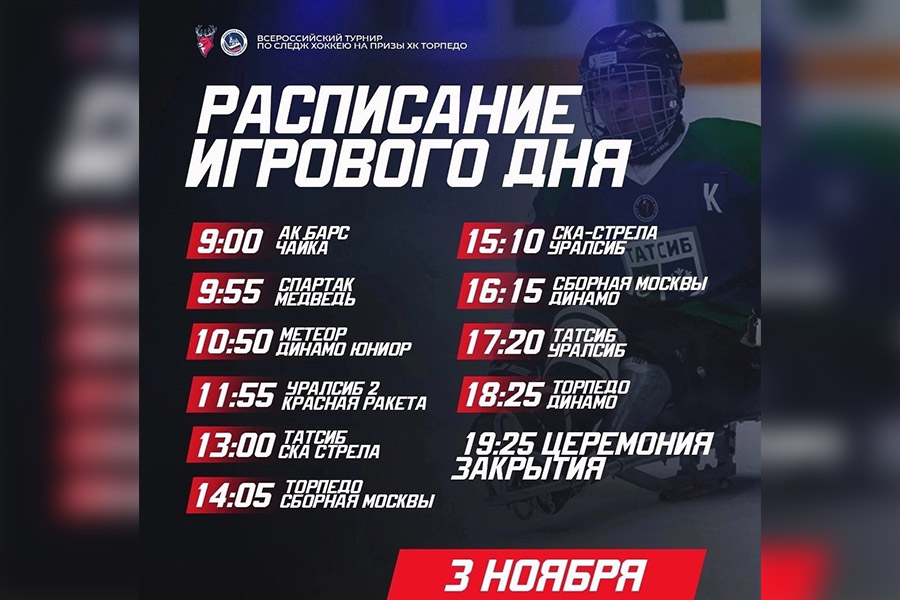 Расписание заключительного дня турнира